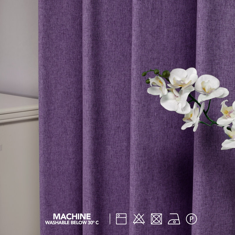 Ipswich Blackout Thermal Grommet Curtain Panels, 52" W x 63" L, Purple Grape