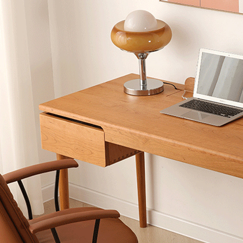 Bureau simple en bois massif de cerisier simple, H 31,88 po x l 39,37 po x P 23,62 po