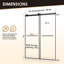 Porte de douche à rouleau exposée sans cadre de couleur noire mat avec verre transparent Belizzi l 52 po x H 76 po