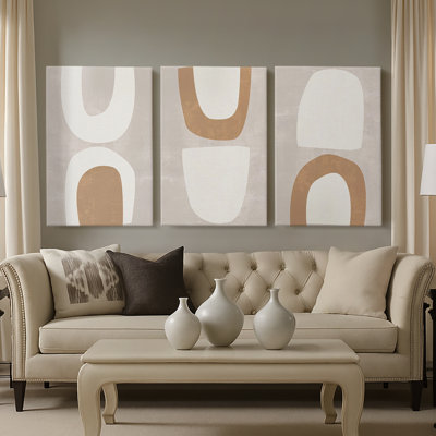 Sun Temple I  -Custom Wrapped Gallery Canvas - 3 Pieces