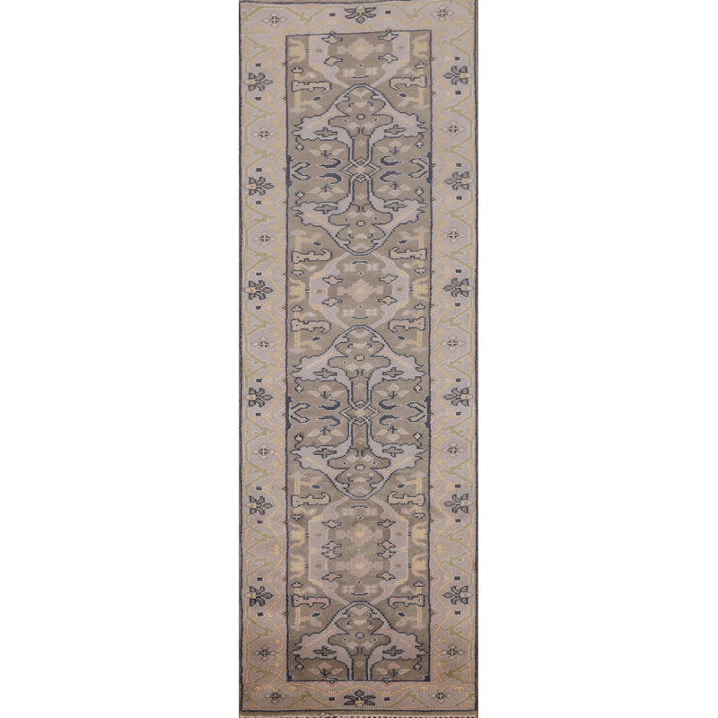 Tapis de couloir oriental fait à la main Oushak 3 x 10