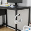 Bureau d'ordinateur avec prise de courant et tablettes de rangement-1124772662