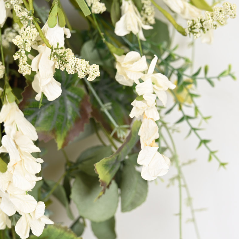 24" Artificial Farmhouse Spring Summer Wildflower Floral Swag Blossoms Cluster Berry Greenery Foliage Front Door Wall Decor