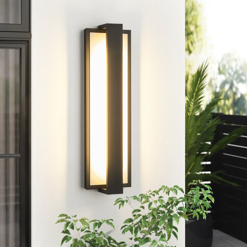 Applique murale d'extérieur en aluminium câblé avec source de lumière DEL Breyana