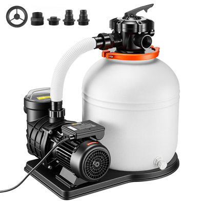 Pompe à sable FlashPure, 16 po pour piscine hors terre, 1 HP 4400 GPH, système de filtre de piscine avec minuterie, filtration 6X plus rapide avec média installé, résistant aux fuites, prêt à l'emploi