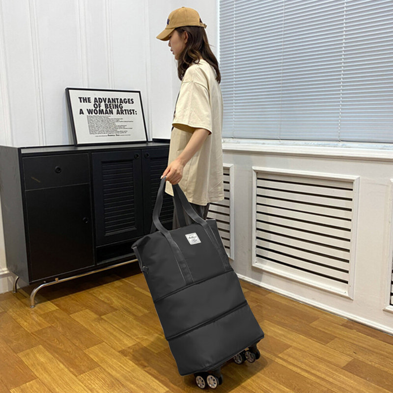 Valise légère pliable extensible à roulettes, Black