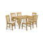 Ensemble de table et chaises de cuisine 7 pièces comprenant une table de salle à manger rectangulaire et 6 chaises de salle à manger rembourrées en tissu de lin, 36 x 60 pouces, chêne-443669732-443669735