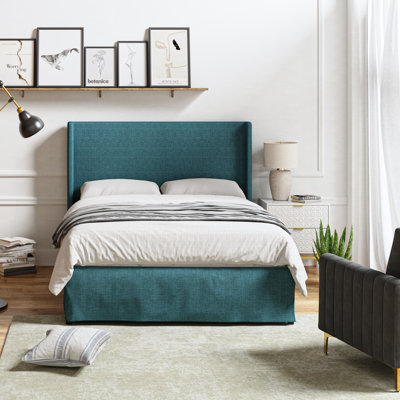 Carlyon Upholstered Platform Bed with Washable Slipcover and Under-bed Storage
