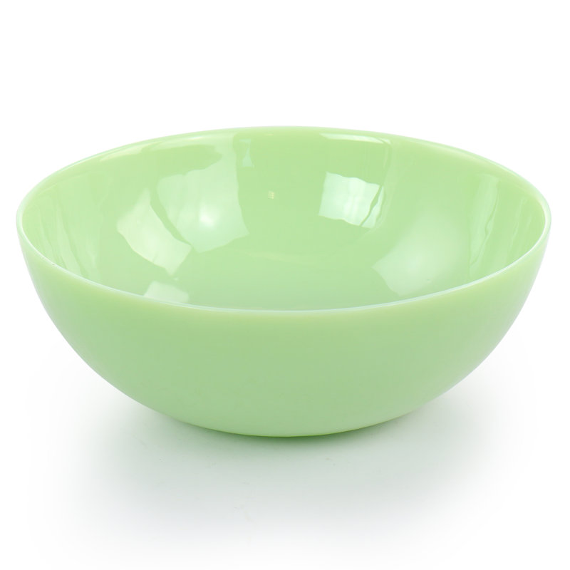 Glossy Jadeite Glass Serving Bowls, Set of Two