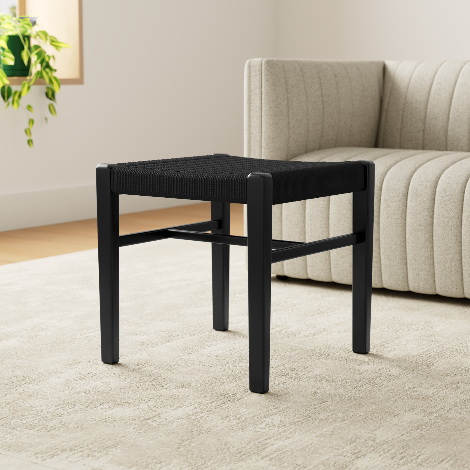 Piper Accent Stool, Black