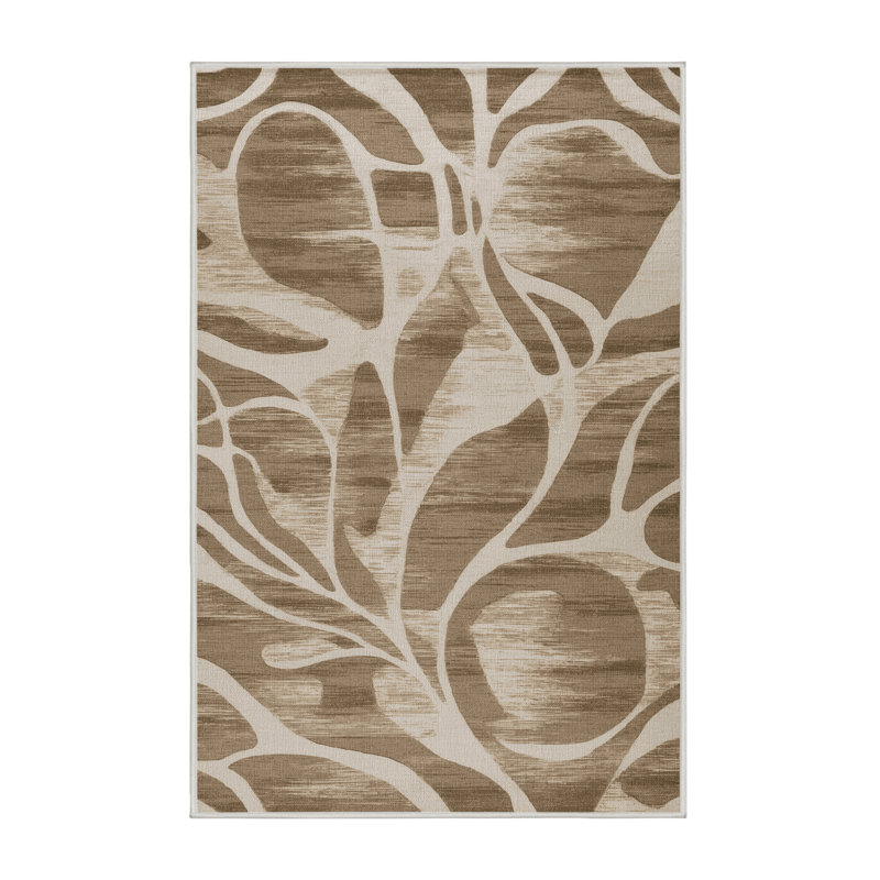 Tapis beige lavable à la machine, Rectangle 2 pi x 3 pi