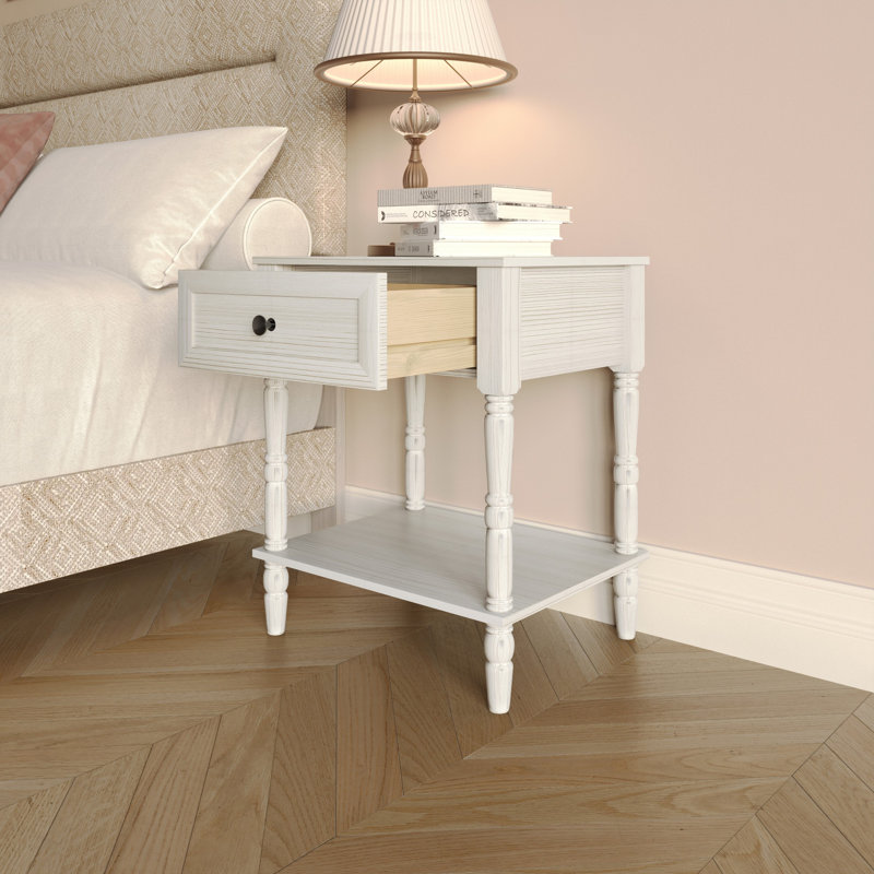 Rumford 1 Drawer Nightstand, Light Gray