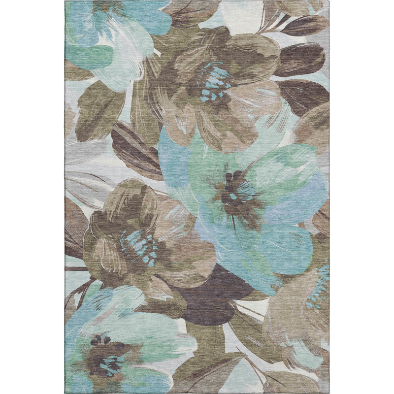Premium Machine Washable Northdale AMF1487 Floral Rug, Rectangle 5' x 7'6"
