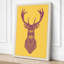 Purple Deer Mount Rustic - Wrapped Canvas-171156417-171156423