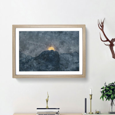 Moon Behind the Mountains in Canada - Picture Frame Painting Print