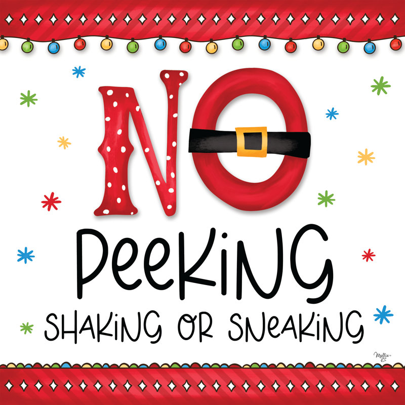 «No Peeking» par Mollie B. sur, Non, H 12 po x l 12 po, Toile encadrée noire