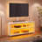 Swivel TV Stand With Built-In Mount, Power Outlet, And LED Lights For Flat Screen Tvs, Height Adjustable Media Console With Storage And Wire Management