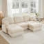 Canapé 105 po à 3 places avec 2 repose-pieds 105 po Chenille Cloud-1291458330-1291458328