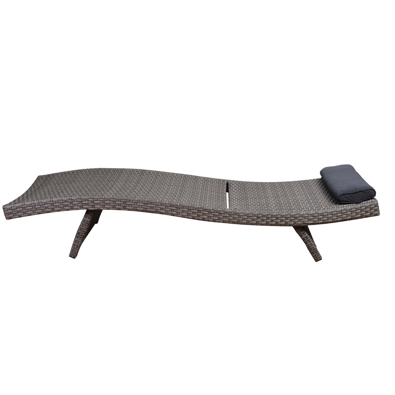 Alyisa Outdoor Chaise Lounge Set , Cushion Included, Grey Frame/Grey Cushion