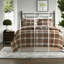 Cozy Reversible Microfiber Bedding Set, Rustic Plaid Style For Home Comfort