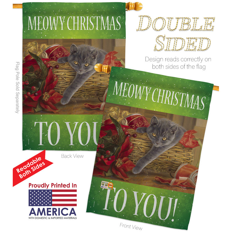 Double Sided 40'' H x 28'' W Polyester Christmas Flag Set