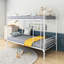 Lit superposé Twintwin avec structure en métal - blanc. Gain de place. Pas de bruit, sans bruit. Inclus. Sous le rangement pour les vêtements et stable efficace. Bruit, construction robuste. Accès. Extra