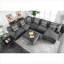 Repose-pieds, salon en chenille gris anthracite 42 x 42 x 21 | Pieds robustes en bois massif | Cadre en bois durable-1205207773
