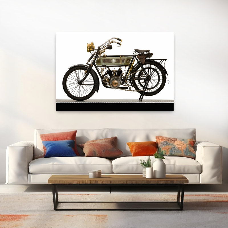 «Alcyon V-Twin Moto», paysage abstrait, nature, H 40 po x l 60 po