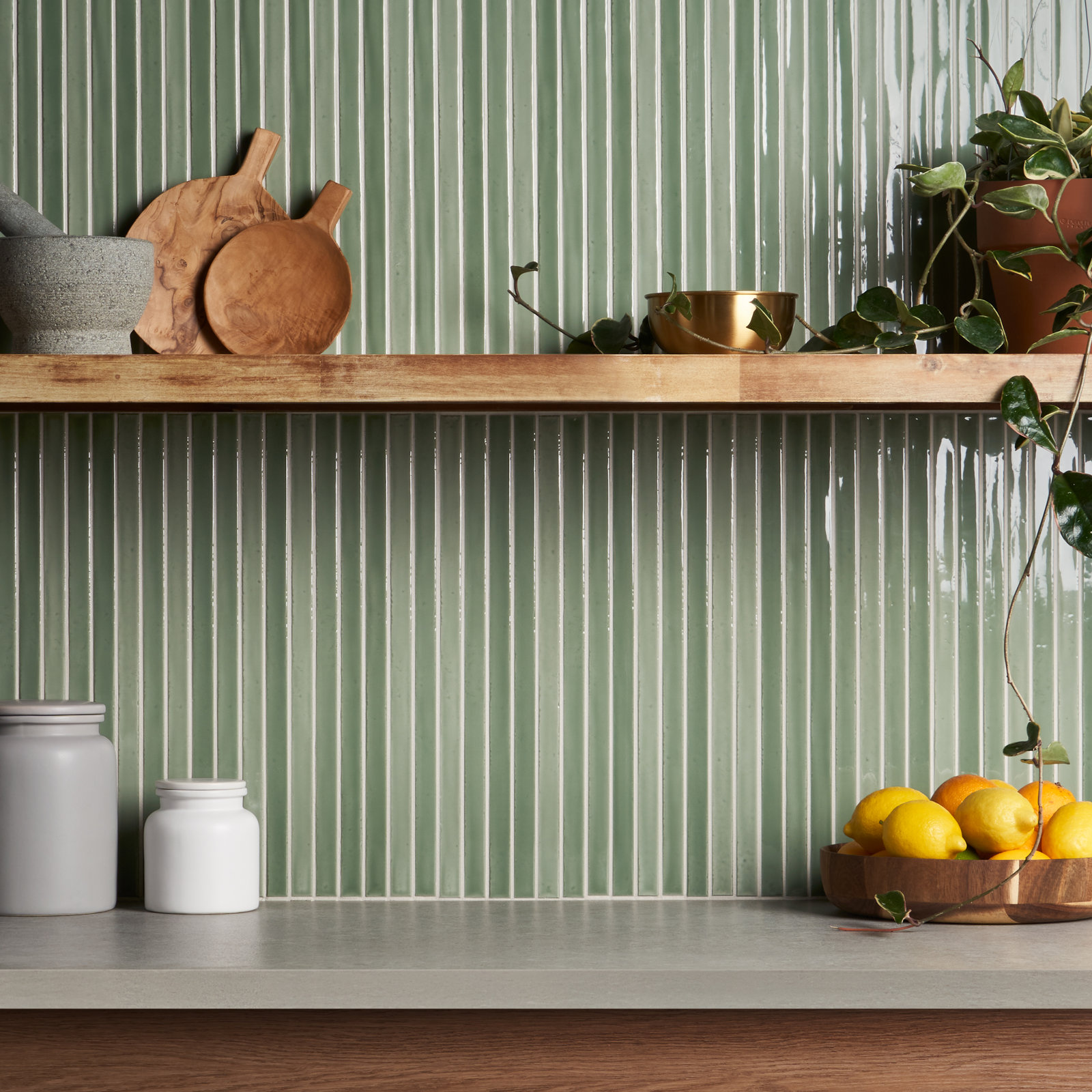 Trending 5" x 18" Ceramic Subway Tile, Apple Green