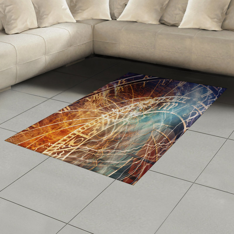 Astrology High Density Long Fiber Poly Threads Decorative Area Rug Carpet, Rectangle 4' x 5'8"