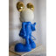 Statue abstraite et géométrique de souris géante bleue et blanche en résine 31 po x 15 po x H 48 po
