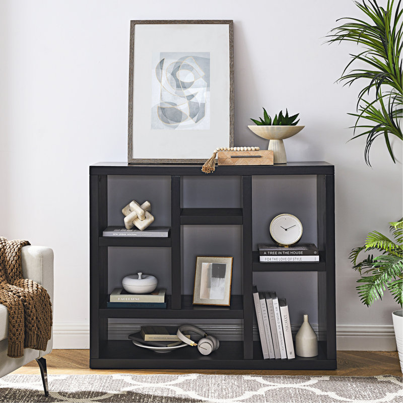 Open Wooden Open Shelf Bookcase, Freestanding Display Storage Cabinet With 7 Cube Storage Spaces, Floor Standing Bookshelf, Entryway, Living Room Storage Cabinet