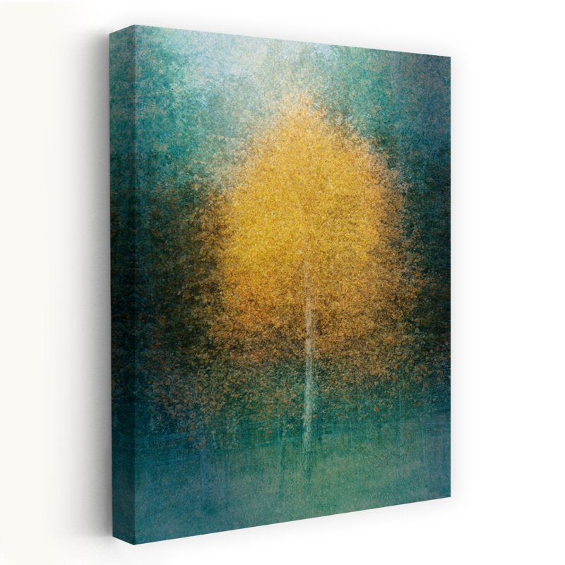 Art contemporain contemporain, forêt d'automne, H 48 po x l 32 po