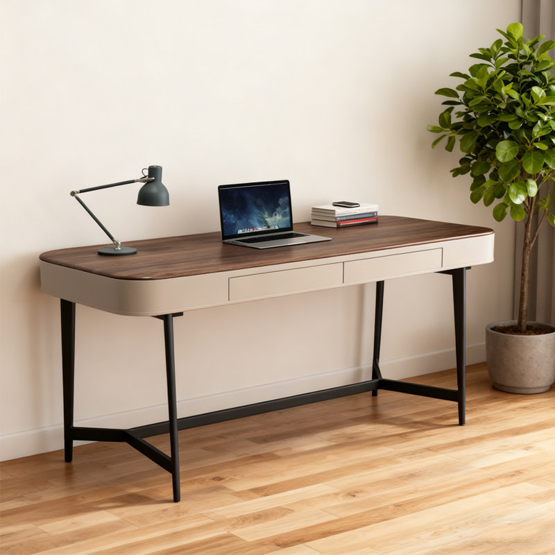 Bureau de style minimaliste, H 30,31 po x l 47,24 po x P 25,59 po