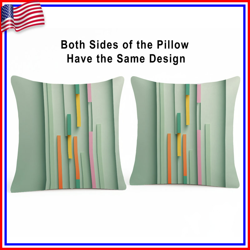 Vertical Bars Abstract Double Sided Throw Pillows, 20 x 20 inches