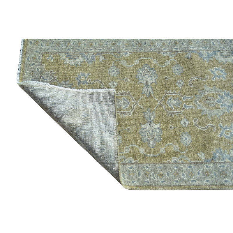 Tapis chameau et ivoire noué à la main de haute qualité, Tapis de couloir 2 pi 6 po x 12 pi