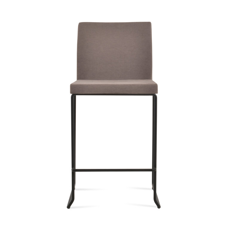 Tabouret de bar et de comptoir empilable en laine Aria, Noir, noir, noir, noir, Moka