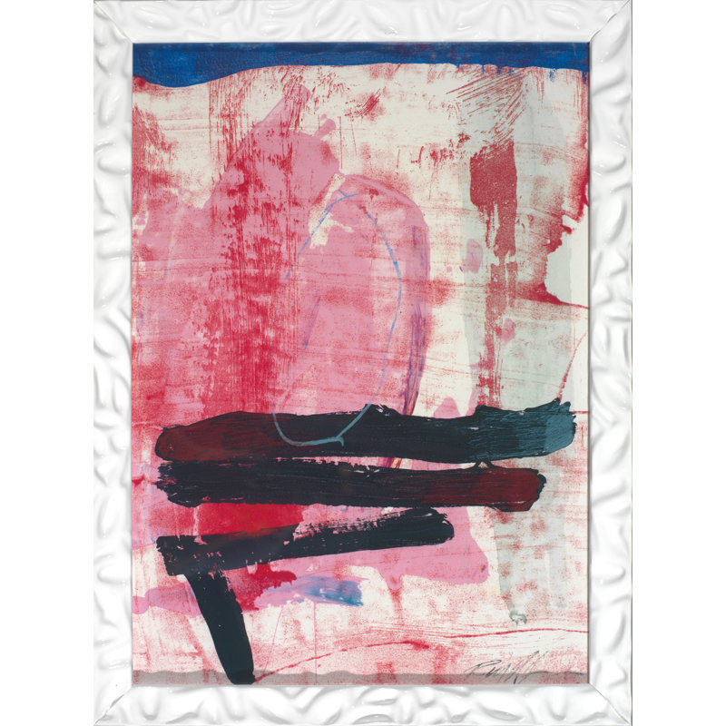«Front Wall Abstract 17 - Red» par Robert Robinson - Reproduction d'art sur papier encadrée