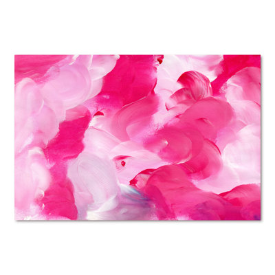 Fuchsia et nuages liquides roses - Peinture sur toile