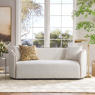 Renner 82" Wide Modern Curved Boucle 3-Seater Upholstered Sofa for Living Room & Bedroom