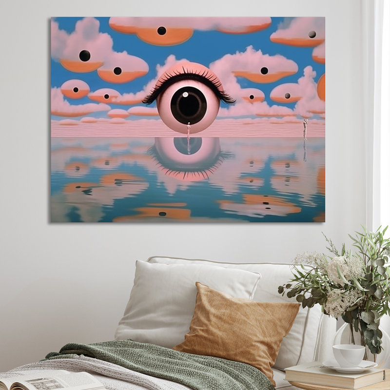 Visions Of Eye of Consciousness Futuristic, reproduction d'art sur toile, 12" H x 20" W, Cadre photo noir