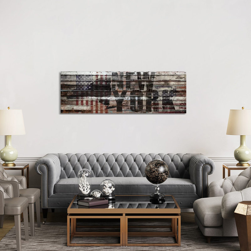 New York Distressed by Diego Tirigall - Wrapped Canvas Panoramic Gallery-Wrapped Canvas Giclée