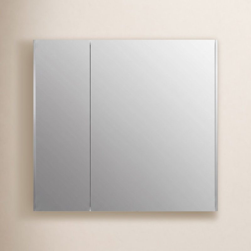Armoire à pharmacie en aluminium l 34 po x H 30 po avec miroir grossissant réglable et porte à fermeture lente Verdera