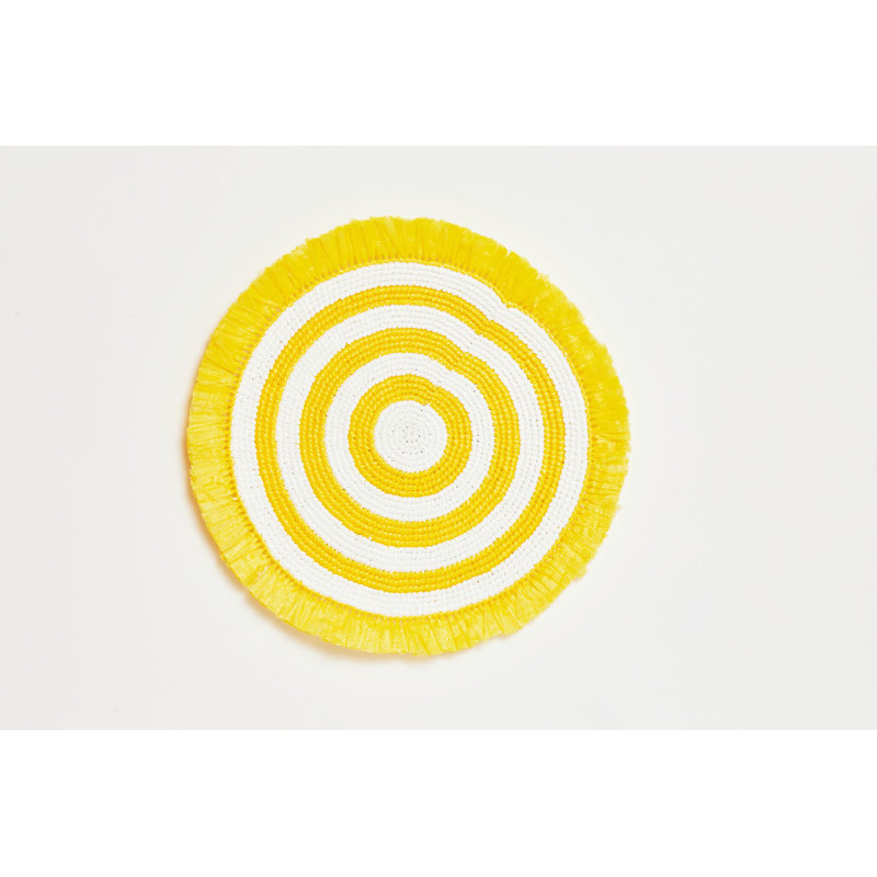 16" Placemat, Yellow/White