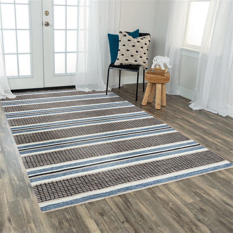 Wool Striped Indoor Rug, Runner 2'6" x 8'