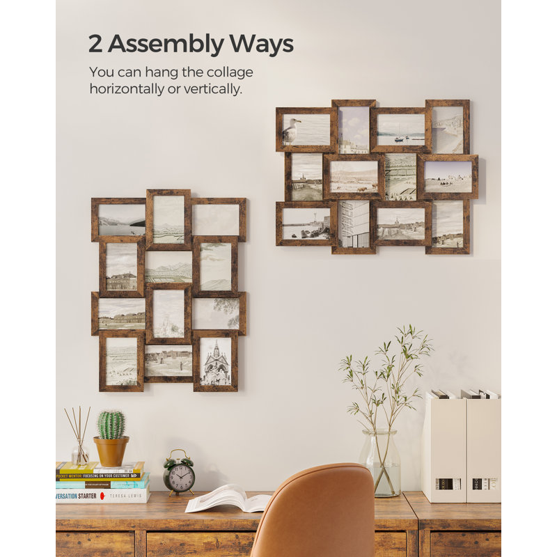 Collage Picture Frames, 4X6 For Wall Decor 12 Pack, Assembly Required, Rustic Brown