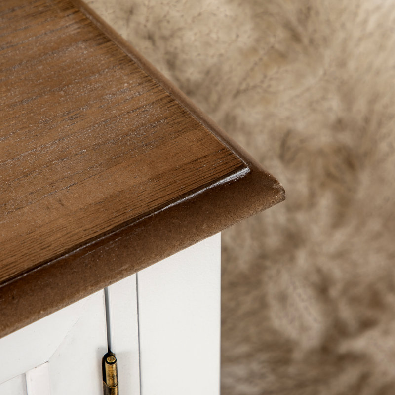 Table rétro avec tiroirs, option d'espace - console blanche patinée, polyvalente pour la maison