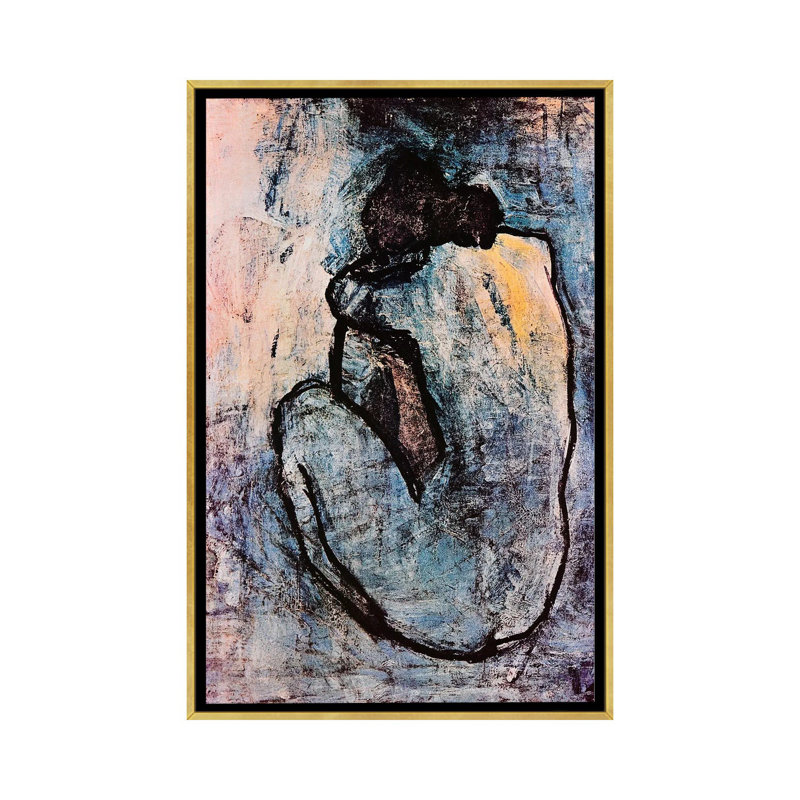 « blue nu » par pablo picasso-impression, H 26 po x l 18 po x 1,5 po, Toile encadrée d'or