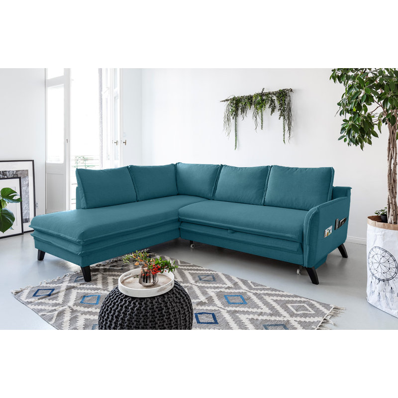 Charming Charlie Corner Sofa, Left Hand Facing, Turquoise