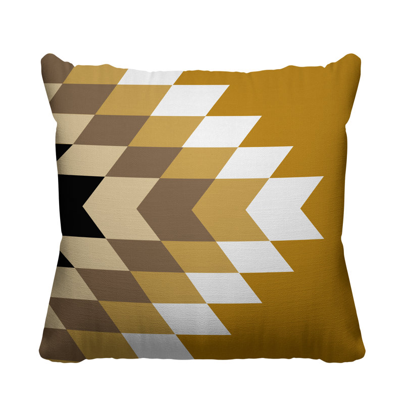 Coussin décoratif intérieur / extérieur Bimisi Southwestern, L 15 po x H 15 po, Jaune
